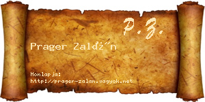 Prager Zalán névjegykártya